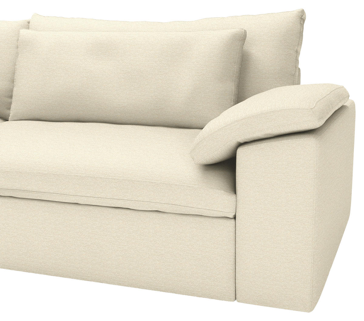 ECKSOFA  Chenille Naturfarben  - Schwarz/Naturfarben, Modern, Kunststoff/Textil (198/306cm) - Carryhome