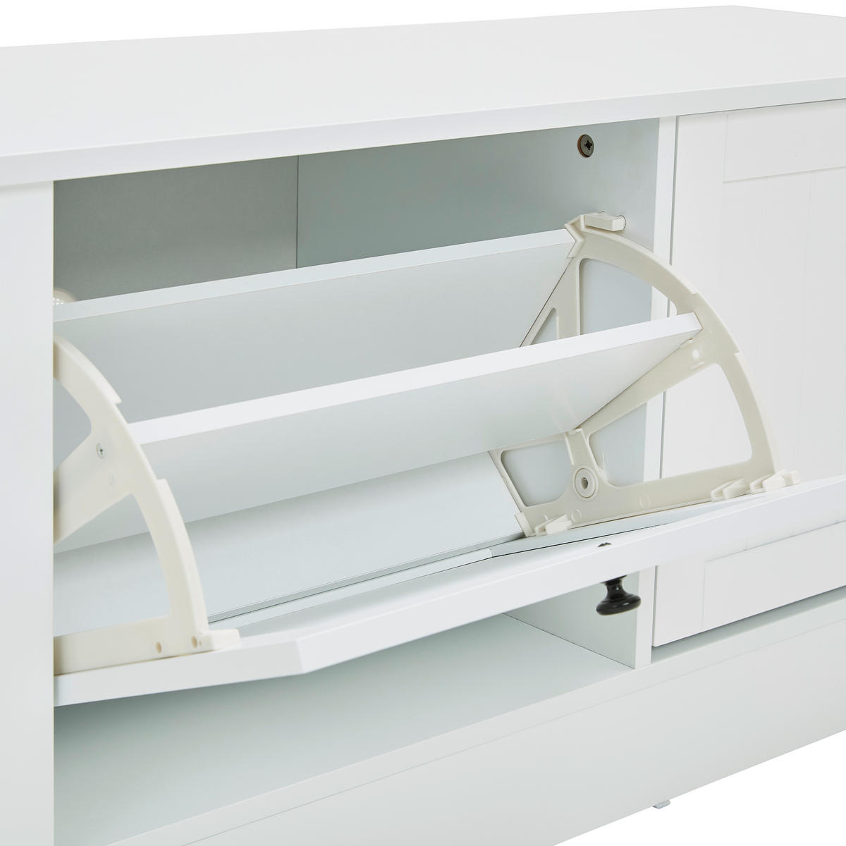 SCHUHKIPPER  in 100/45/39 cm  - Weiß, LIFESTYLE, Holzwerkstoff (100/45/39cm) - MID.YOU