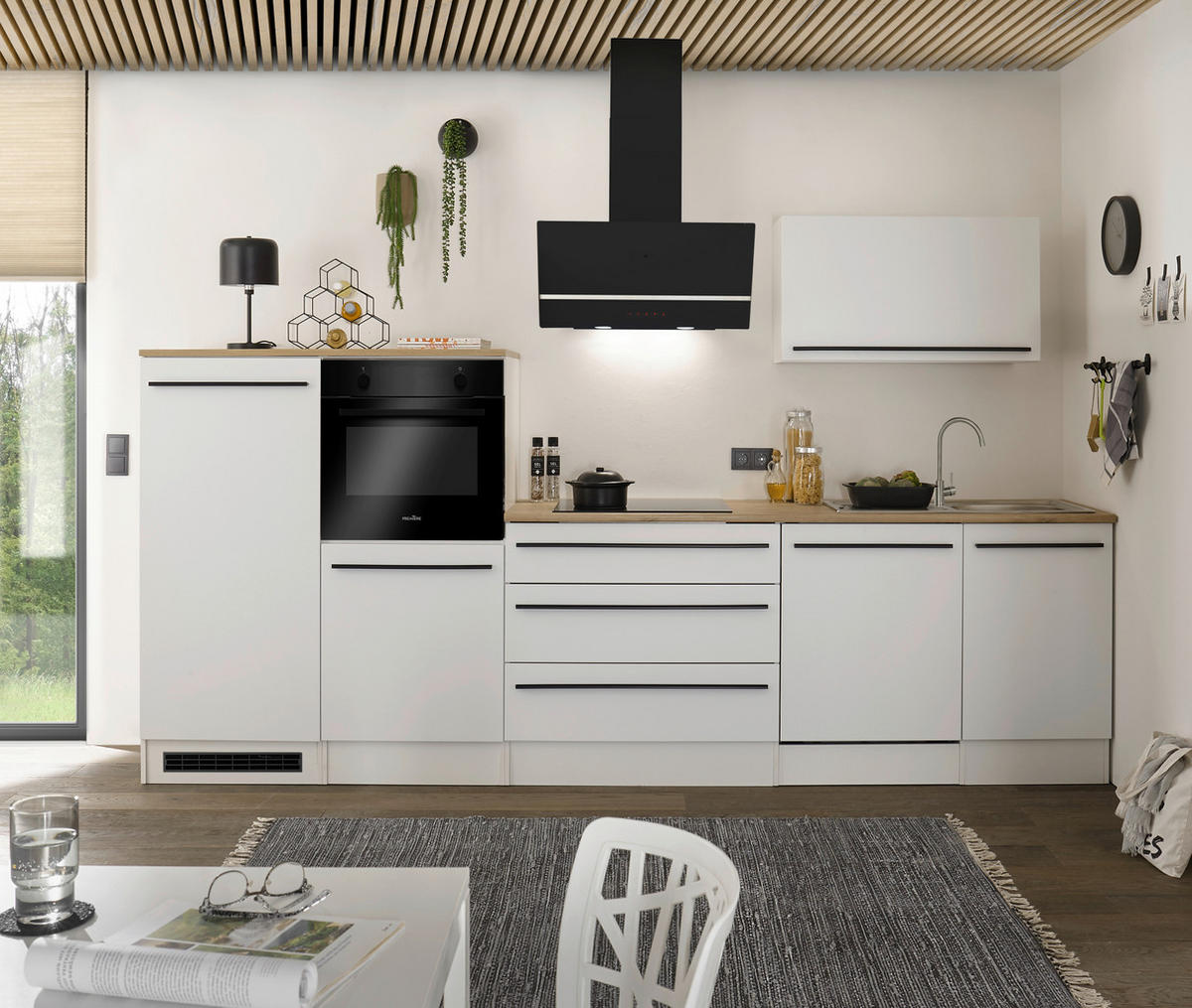 KÜCHENLEERBLOCK   in Weiß  - Weiß/Eiche Artisan, Basics, Holzwerkstoff/Kunststoff (320/200/60cm) - MID.YOU