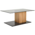 COUCHTISCH in Metall, Glas, Holz 110/58/47 cm  - Eichefarben/Anthrazit, Natur, Glas/Holz (110/58/47cm) - Linea Natura