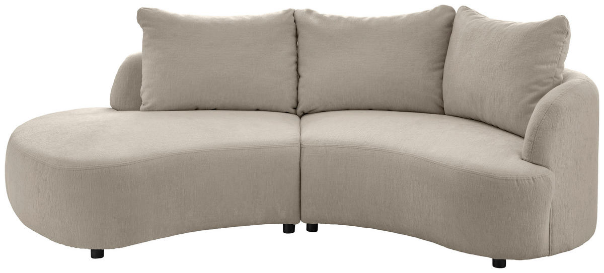 ECKSOFA Taupe Mikrofaser  - Taupe/Schwarz, MODERN, Kunststoff/Textil (250/139cm) - Livetastic