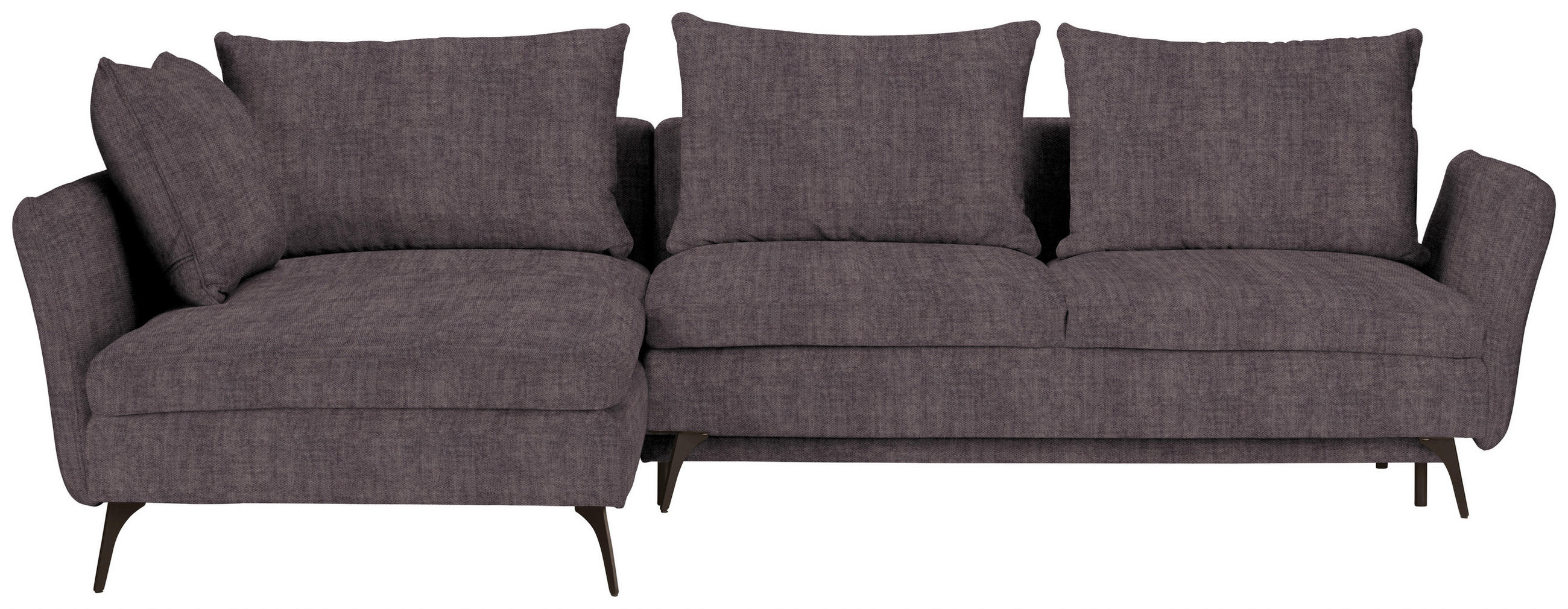 ECKSOFA  in Webstoff Grau  182/280 cm  - Schwarz/Grau, MODERN, Textil/Metall (182/280cm) - Carryhome