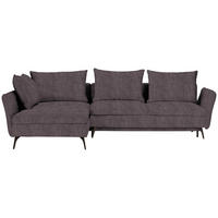 ECKSOFA  in Webstoff Grau  182/280 cm  - Schwarz/Grau, MODERN, Textil/Metall (182/280cm) - Carryhome