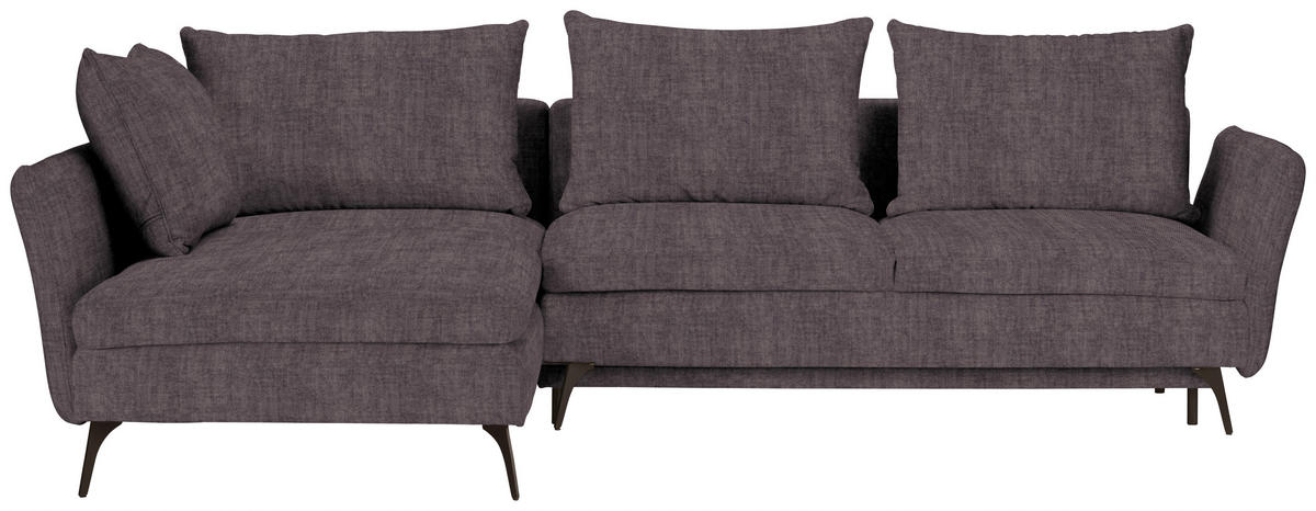ECKSOFA  in Webstoff Grau  182/280 cm  - Schwarz/Grau, MODERN, Textil/Metall (182/280cm) - Carryhome