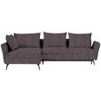 ECKSOFA  in Webstoff Grau  182/280 cm  - Schwarz/Grau, MODERN, Textil/Metall (182/280cm) - Carryhome