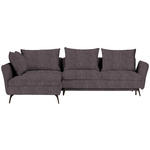 ECKSOFA  in Webstoff Grau  182/280 cm  - Schwarz/Grau, MODERN, Textil/Metall (182/280cm) - Carryhome