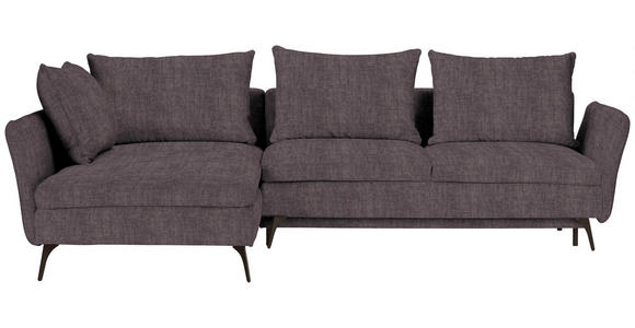 ECKSOFA  in Webstoff Grau  182/280 cm  - Schwarz/Grau, MODERN, Textil/Metall (182/280cm) - Carryhome