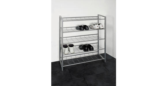 SCHUHREGAL 80/106/30 cm  - Alufarben, Design, Metall (80/106/30cm) - Carryhome