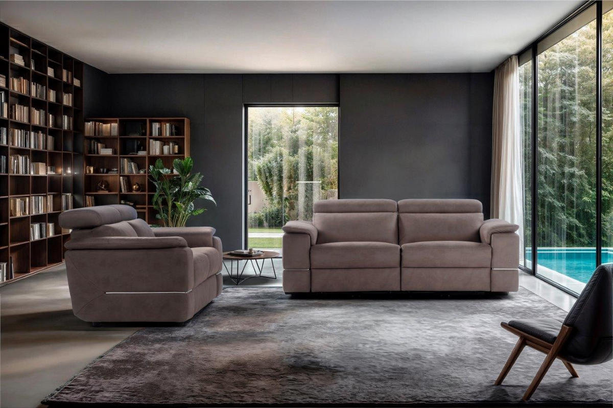 2,5 ÜLÉSES KANAPÉ bőr taupe  - taupe, Basics, bőr (205/84/101cm) - Calia Italia