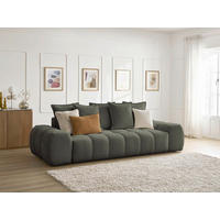 3-SITZER-SOFA EVEREST Flachgewebe Grün  - Schwarz/Grün, MODERN, Kunststoff/Textil (278/90/115cm)