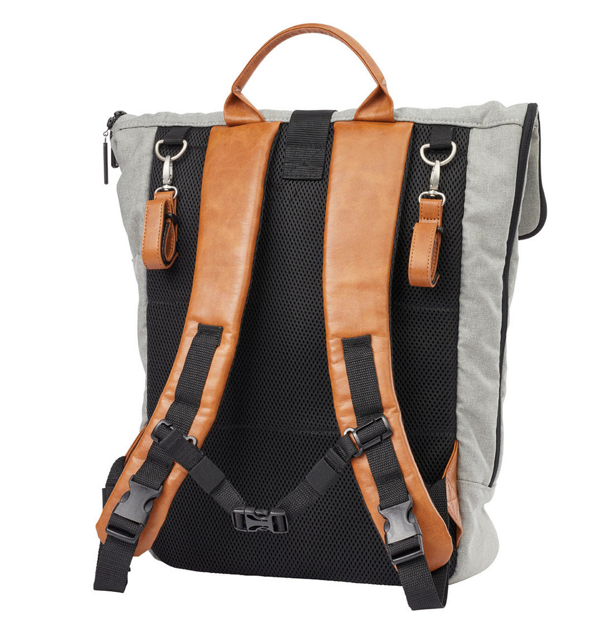 WICKELRUCKSACK N° 6 Aqua Mint/Tabak  - Braun/Mintgrün, Basics, Textil (31/45/12cm) - Gesslein