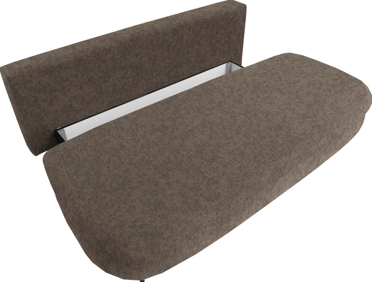 SCHLAFSOFA in Velours Braun  - Schwarz/Braun, Design, Holz/Textil (213/89/105cm) - Novel