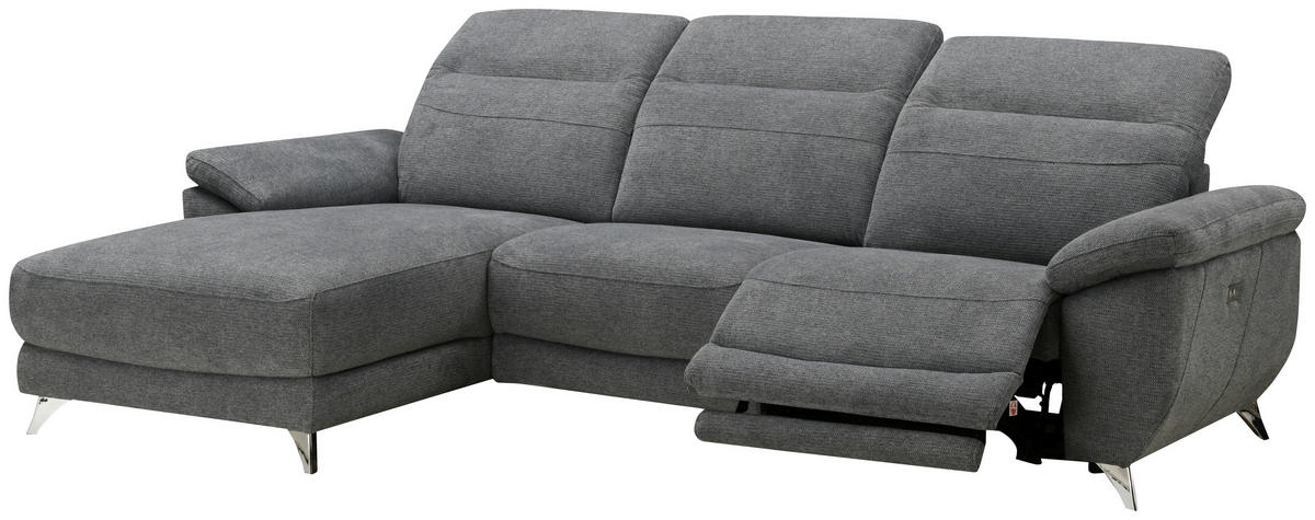 SEDEŽNA GARNITURA, struktura svetlo modra  - srebrne barve/svetlo modra, Design, tekstil (167/269cm) - Xora