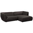 ECKSOFA in Lederlook Graphitfarben  - Schwarz/Graphitfarben, KONVENTIONELL, Kunststoff/Textil (278/175cm) - Carryhome