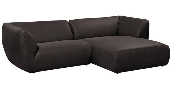 ECKSOFA in Lederlook Graphitfarben  - Schwarz/Graphitfarben, KONVENTIONELL, Kunststoff/Textil (278/175cm) - Carryhome