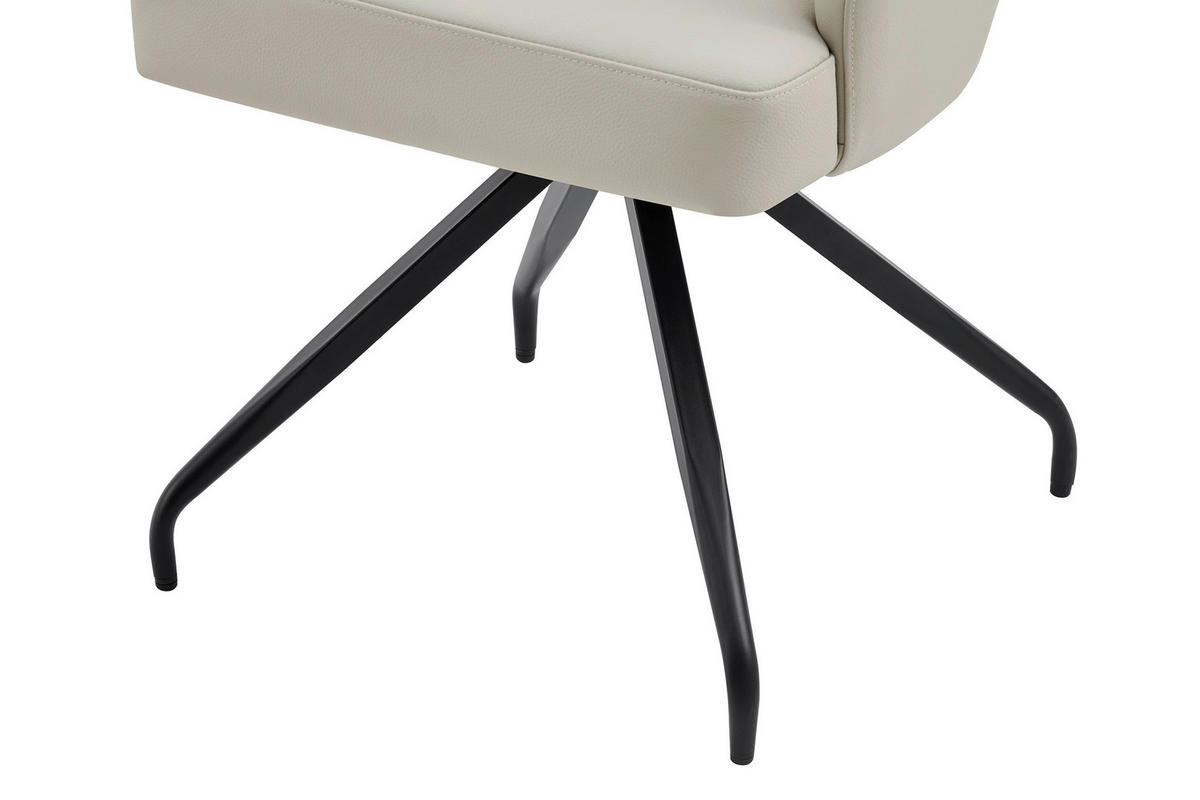STOLICA S NASLONOM ZA RUKE  crna, bež  drvo, metal, koža      - bež/crna, Moderno, koža/drvo (57,5/83,5/63cm) - Livetastic