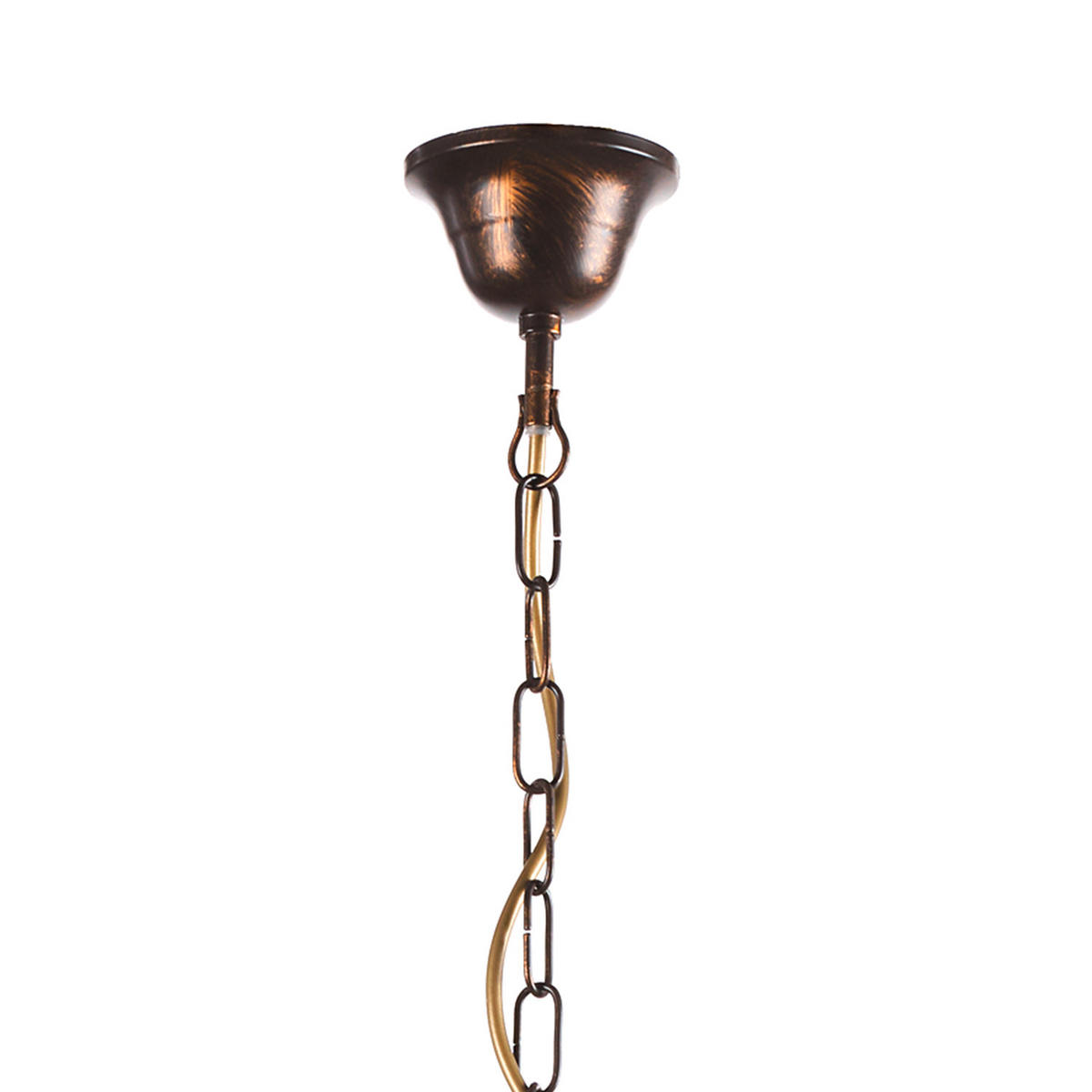 HÄNGELEUCHTE 80/45/110 cm  - Bronzefarben/Olivgrün, Natur, Glas/Metall (80/45/110cm)