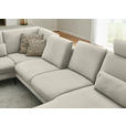 WOHNLANDSCHAFT  in Chenille, Flachgewebe Naturfarben  - Schwarz/Naturfarben, Design, Textil/Metall (208/344/180cm) - Dieter Knoll