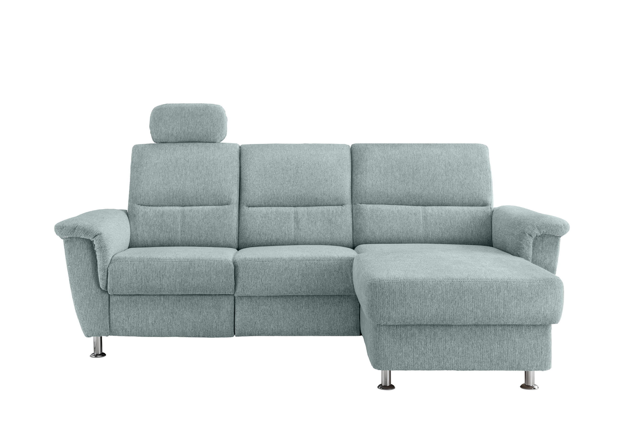 KUTNA GARNITURA tekstil  plava   - boje kroma/plava, Moderno, tekstil/metal (231/165cm) - Livetastic