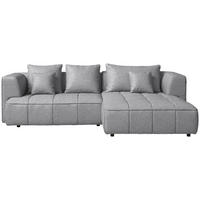 ECKSOFA Webstoff Hellgrau  - Hellgrau/Schwarz, Design, Kunststoff/Textil (288/188cm) - Welnova
