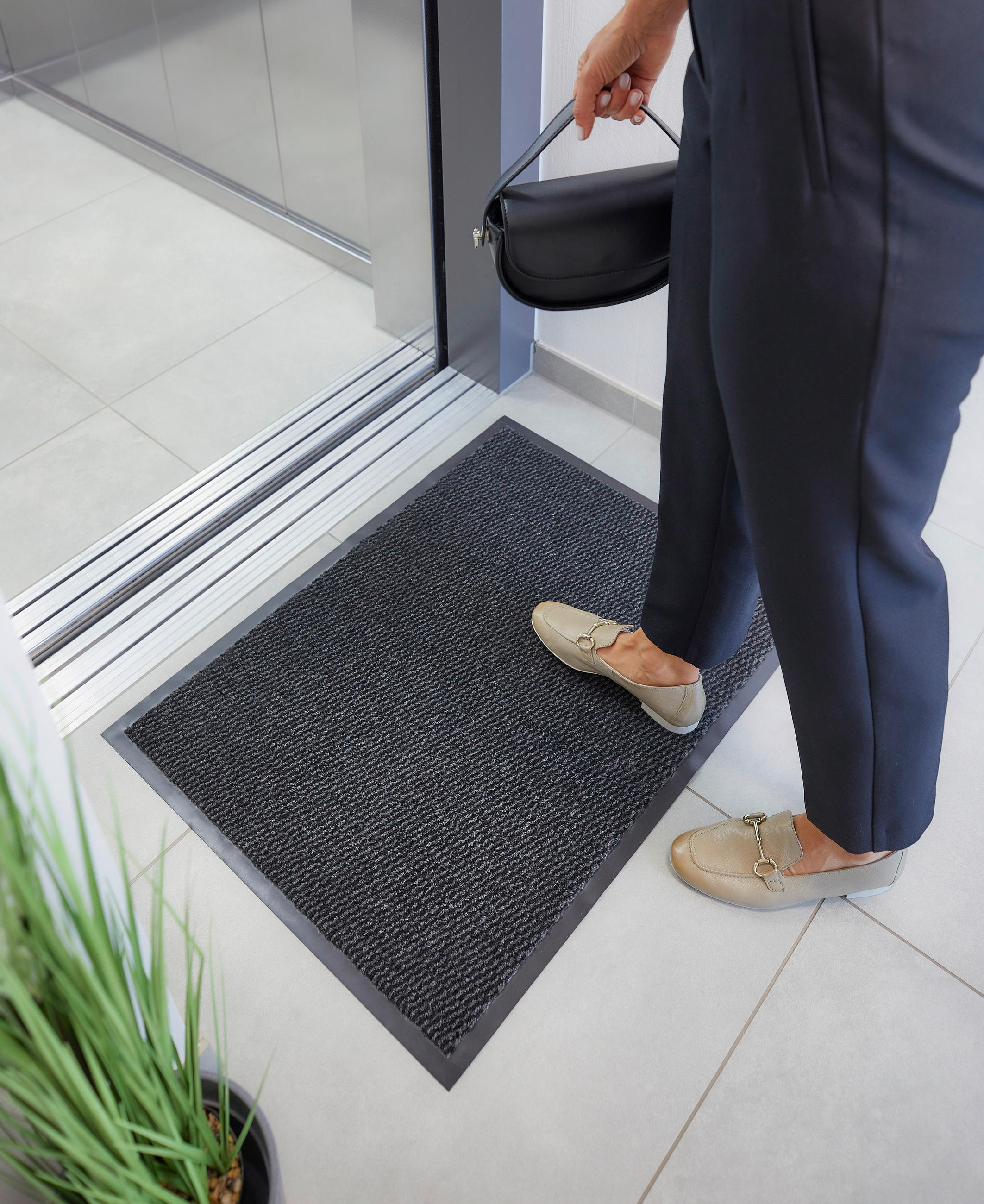 Thumbnail - Esposa FUßMATTE Entree, Anthrazit, Textil, meliert, rechteckig, 90x150 cm, Made in Europe, rutschfest, schmutzabweisend,...