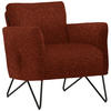 SESSEL in Chenille, Mikrofaser Rostfarben  - Rostfarben/Schwarz, Design, Textil/Metall (68/78/76cm) - Johann Jakob