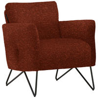 SESSEL in Chenille, Mikrofaser Rostfarben  - Rostfarben/Schwarz, Design, Textil/Metall (68/78/76cm) - Johann Jakob