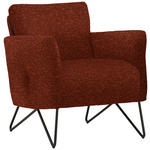 SESSEL in Chenille, Mikrofaser Rostfarben  - Rostfarben/Schwarz, Design, Textil/Metall (68/78/76cm) - Johann Jakob