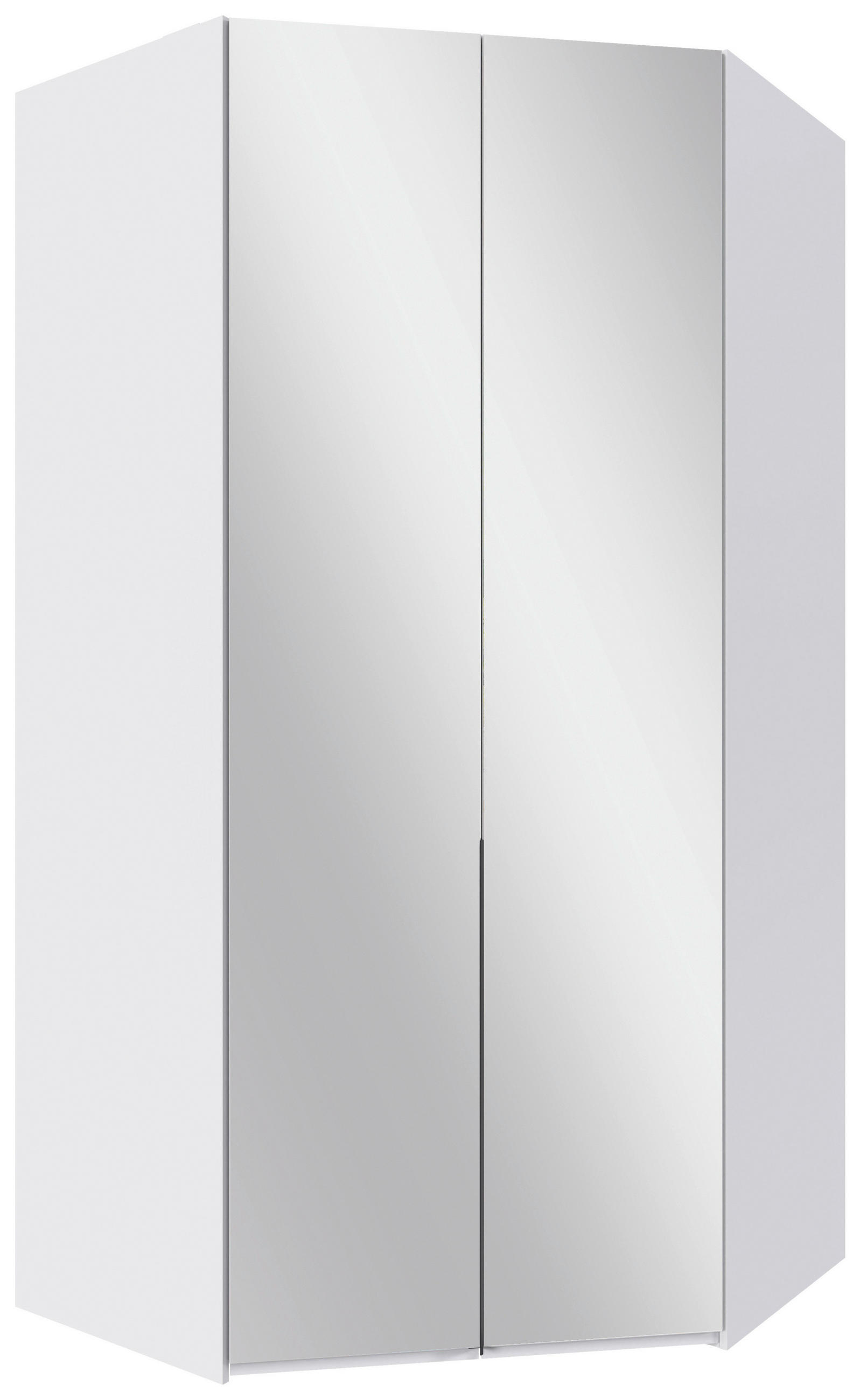 ECKKLEIDERSCHRANK 120/236/120 cm Weiß  - Schwarz/Weiß, MODERN, Glas/Holzwerkstoff (120/236/120cm) - MID.YOU