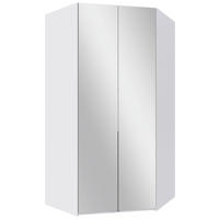 Șifonier Pe Colț - alb/negru, Modern, sticlă/metal (120/236/120cm) - MID.YOU