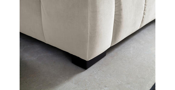 ECKSOFA Creme Velours  - Creme/Schwarz, KONVENTIONELL, Textil/Metall (311/219cm) - Hom`in