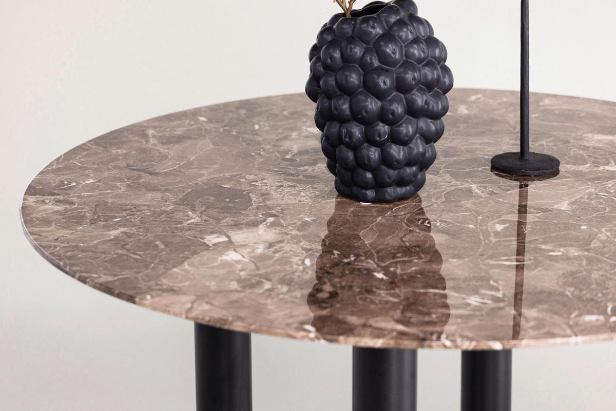 ESSTISCH furniert Schwarz, Dunkelbraun  - Dunkelbraun/Schwarz, Design, Holzwerkstoff/Metall (106/106/75cm) - Livetastic