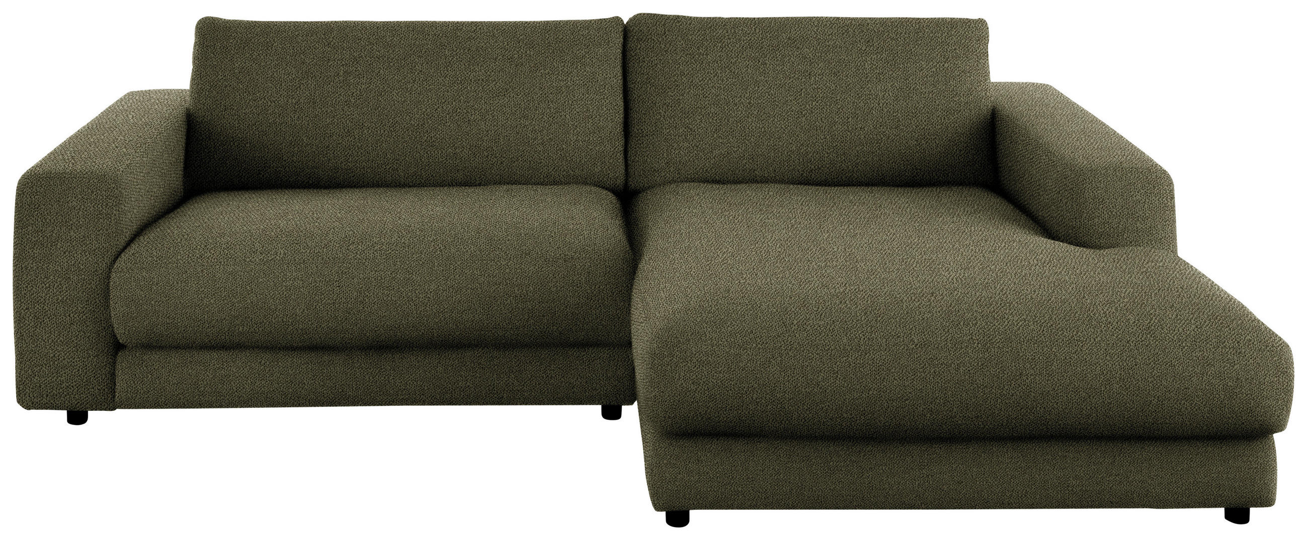 ECKSOFA in Flachgewebe Olivgrün  - Schwarz/Olivgrün, Design, Kunststoff/Textil (270/190cm) - Lomoco