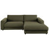 ECKSOFA in Flachgewebe Olivgrün  - Schwarz/Olivgrün, Design, Kunststoff/Textil (270/190cm) - Lomoco