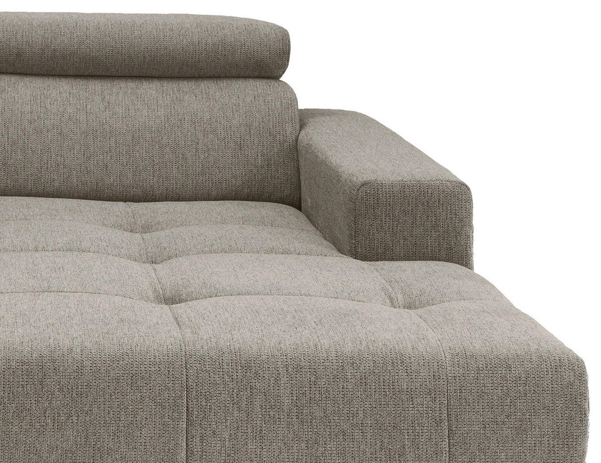 ECKSOFA in Chenille Beige  200/188 cm  - Beige/Schwarz, KONVENTIONELL, Textil/Metall (200/188cm) - Livetastic