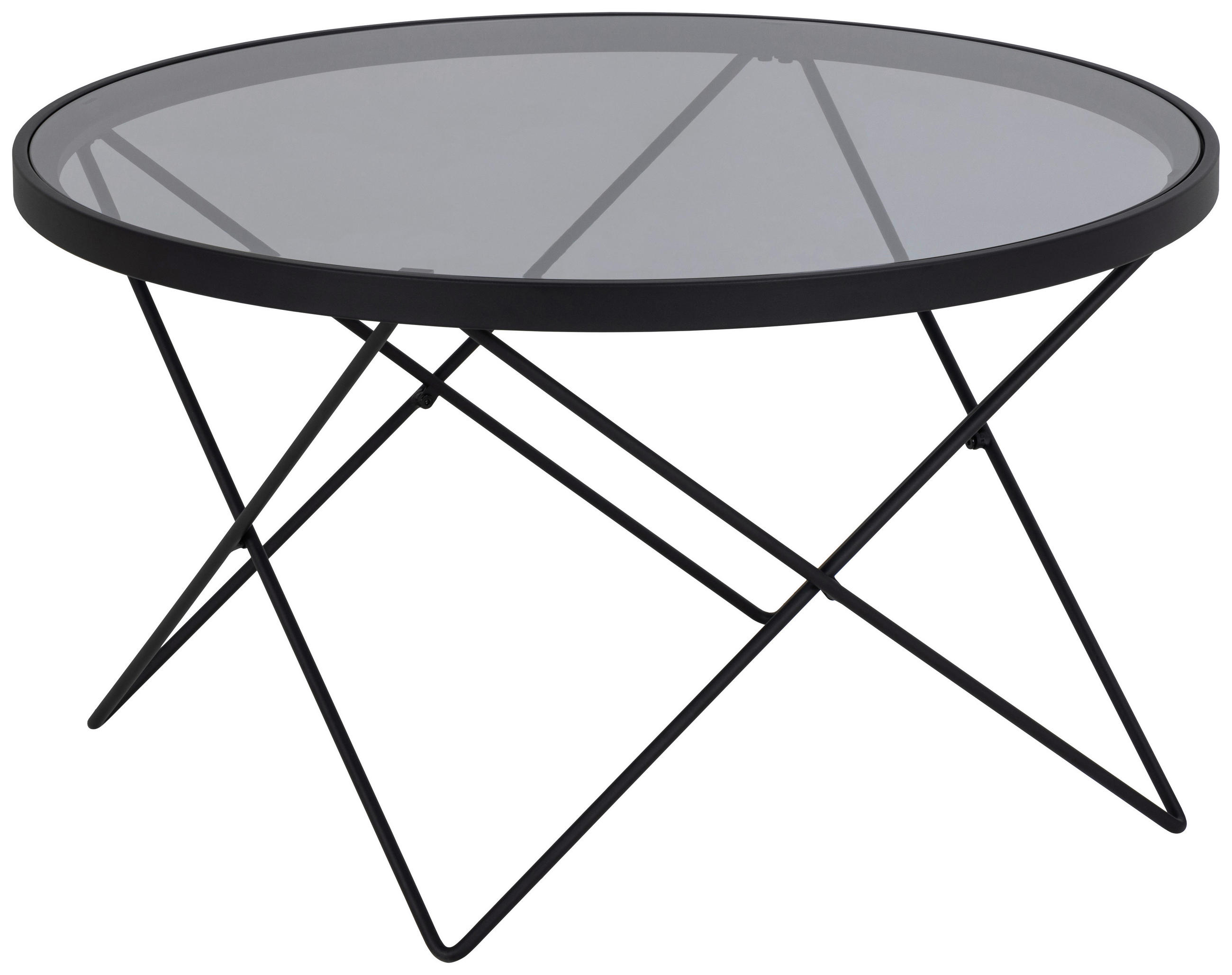 SOFFBORD i glas  - svart/grå, Design, metall/glas (80/45/80cm) - Livetastic