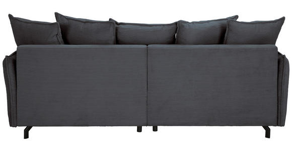 BIGSOFA in Cord Anthrazit  - Anthrazit/Schwarz, Design, Textil/Metall (226/91/103cm) - Carryhome