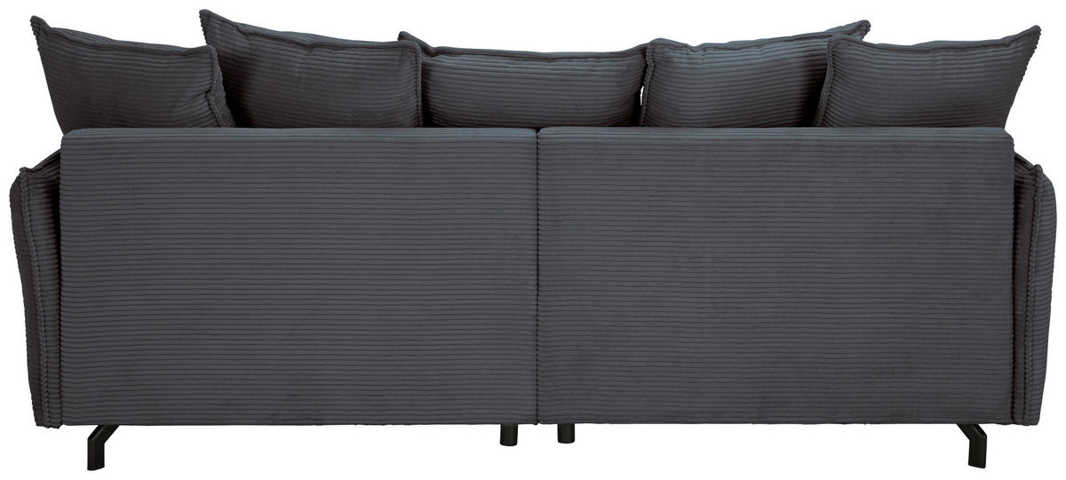 BIGSOFA in Cord Anthrazit  - Anthrazit/Schwarz, Design, Textil/Metall (226/91/103cm) - Carryhome