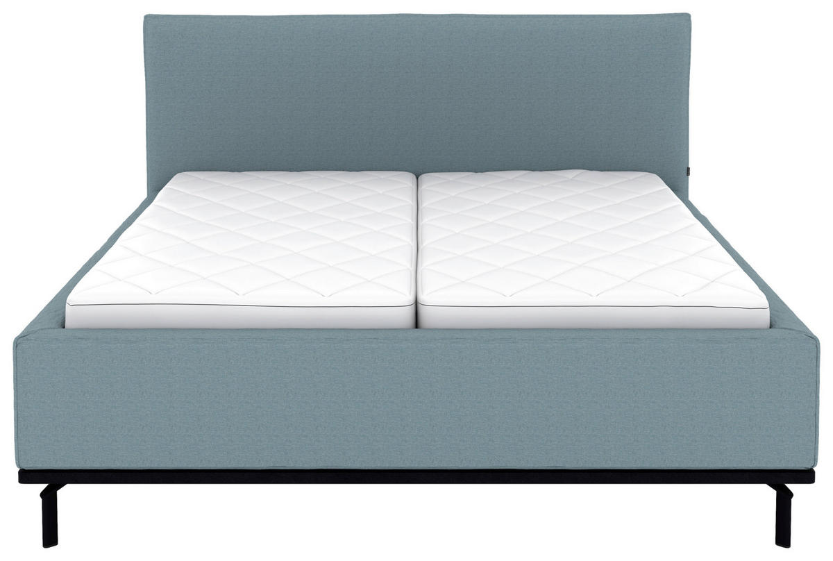 POLSTERBETT Matratze, Lattenrost, Bettkasten 180/200 cm  in Blau  - Blau/Graphitfarben, Design, Holz/Textil (180/200cm) - Musterring
