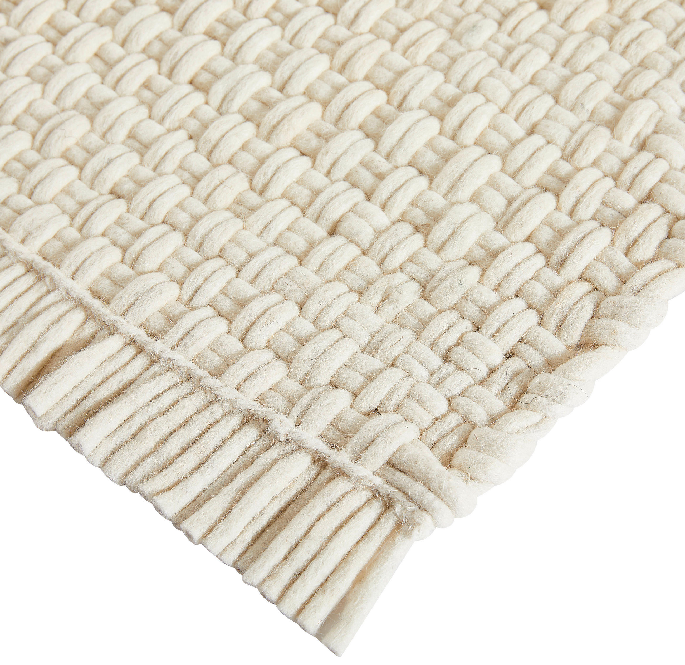 Thumbnail - Linea Natura Handwebteppich, Weiß, Textil, Abstraktes, rechteckig, 160x230 cm, leicht zusammenrollbar, Teppiche & Böden,...