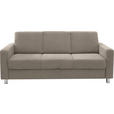 3-SITZER-SOFA in Flachgewebe Creme  - Chromfarben/Creme, Design, Textil/Metall (195/83/85cm) - Xora
