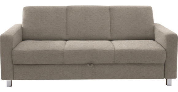 3-SITZER-SOFA in Flachgewebe Creme  - Chromfarben/Creme, Design, Textil/Metall (195/83/85cm) - Xora
