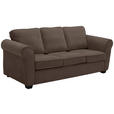3-SITZER-SOFA  in Chenille Braun  - Schwarz/Braun, KONVENTIONELL, Kunststoff/Textil (226/88/86cm) - Carryhome