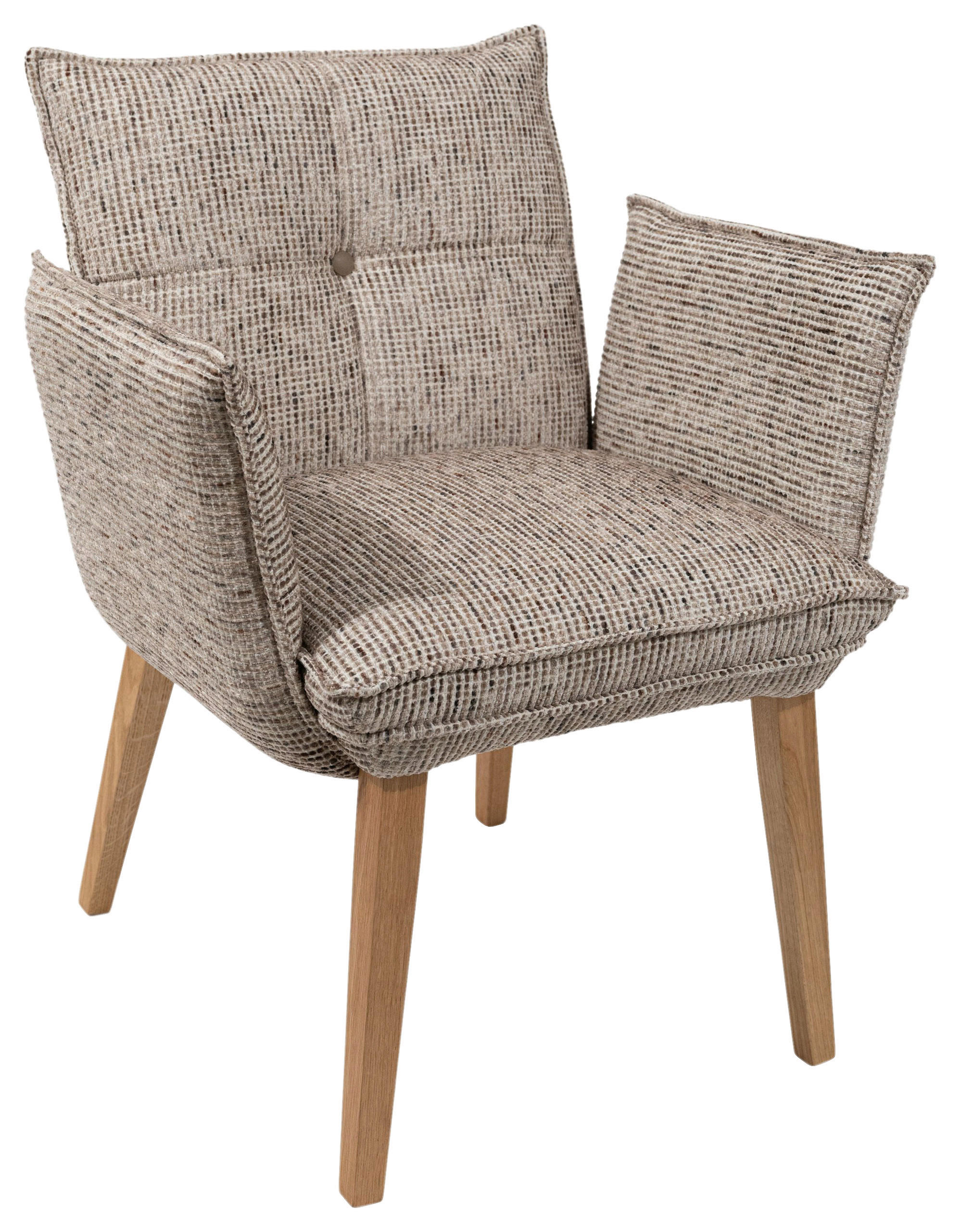 ARMLEHNSTUHL  in Chenille, Mikrofaser  - Eichefarben/Braun, KONVENTIONELL, Holz/Textil (72/86/65cm) - Voleo