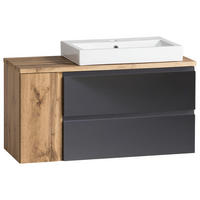 WASCHTISCHKOMBI 105 cm  - Eiche Wotan/Weiß, MODERN, Keramik/Holzwerkstoff (105cm) - Held