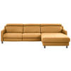 ECKSOFA in Echtleder Currygelb  - Currygelb/Schwarz, Design, Leder/Metall (291/176cm) - Valdera