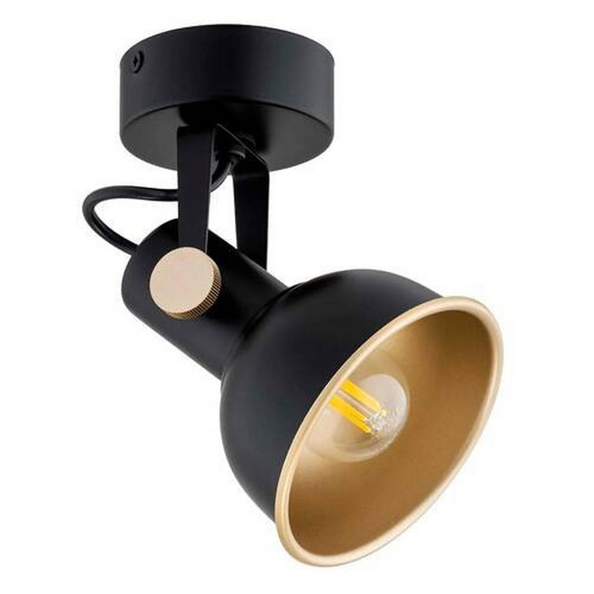 WANDLEUCHTE Argon Lenora 20/15/11 cm   - Goldfarben/Schwarz, KONVENTIONELL, Metall (20/15/11cm)