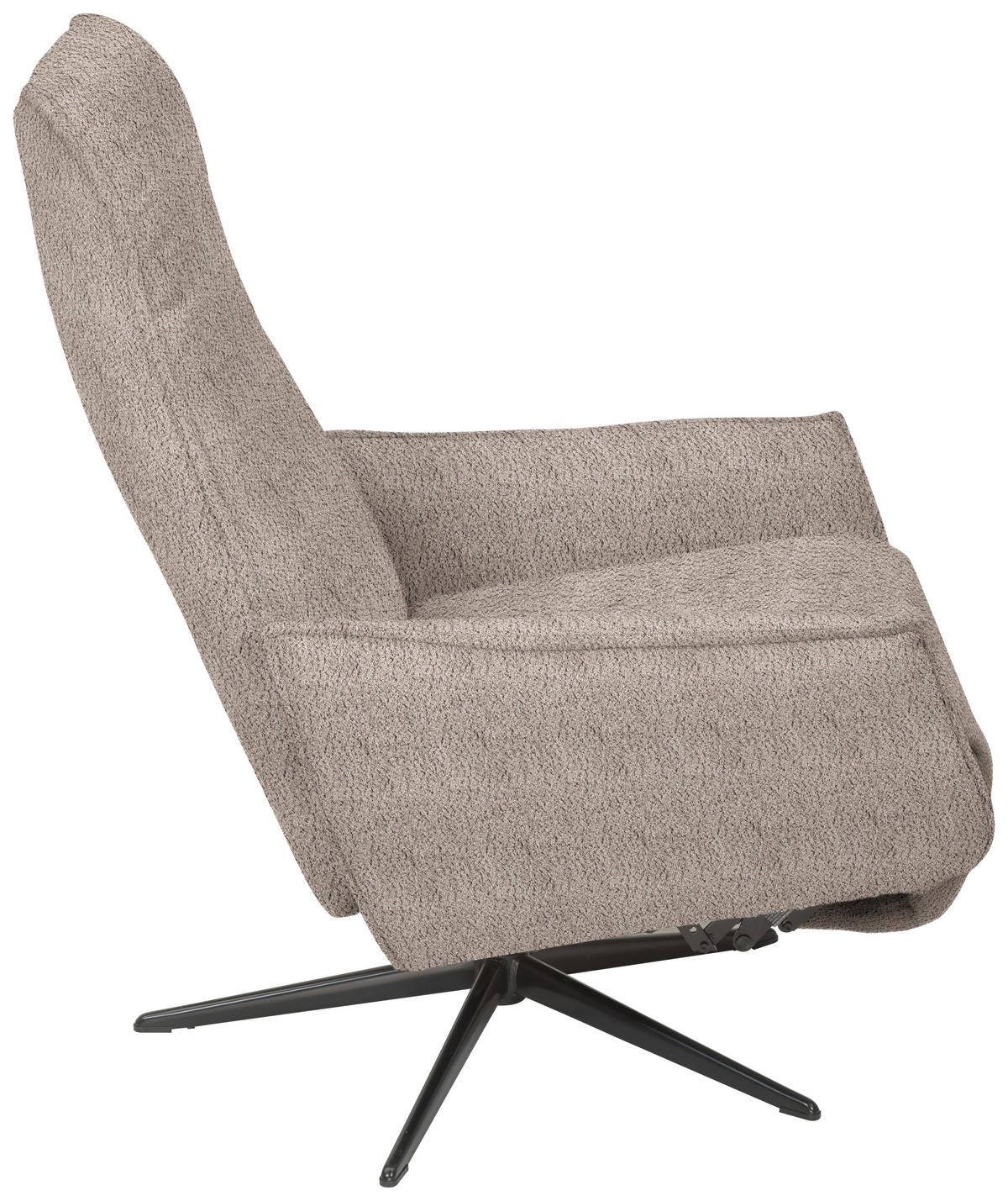 RELAXSESSEL Teddystoff Relaxfunktion    - Hellbraun/Schwarz, Design, Textil/Metall (76/103/86cm) - Welnova