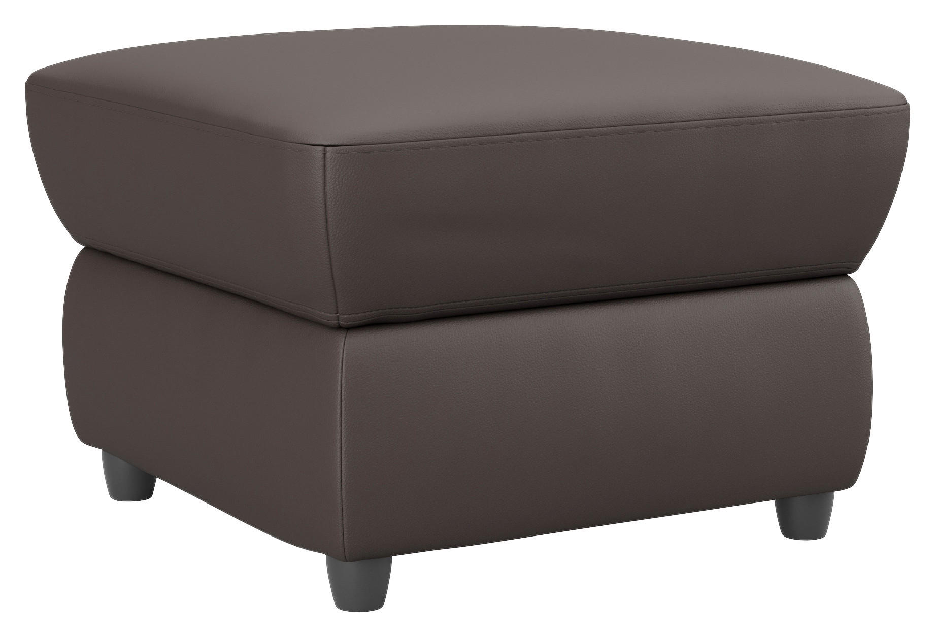 HOCKER Lederlook Braun  - Schwarz/Braun, KONVENTIONELL, Kunststoff/Textil (68/45/68cm) - Livetastic