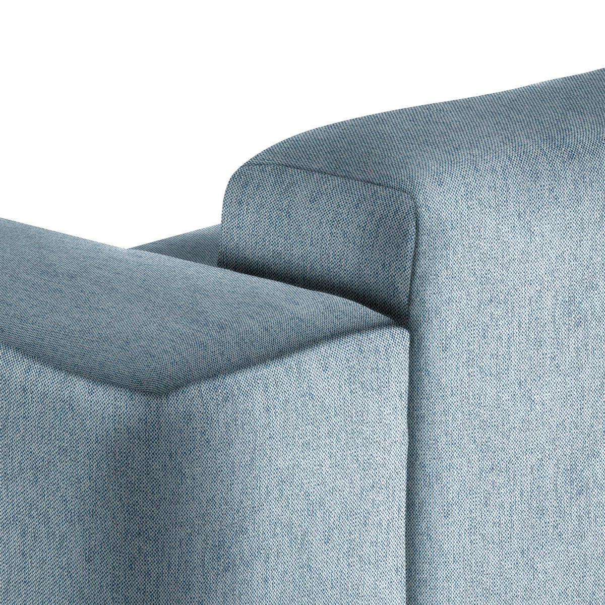 ECKSOFA Blau Webstoff Rücken echt  - Blau/Schwarz, Design, Kunststoff/Textil (171/290cm) - home24
